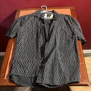 Quiksilver Black and White Zigzag Casual Shirt